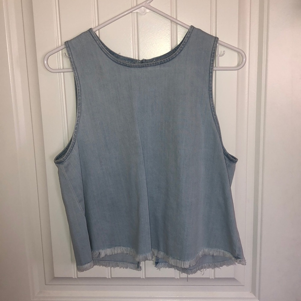 Aerie light wash denim tank
